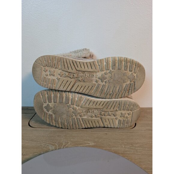 Hey Dude Wendy Fold Stitch Cozy Furry Boot Shoes Tan Beige Women's Size 8 - Picture 9 of 10